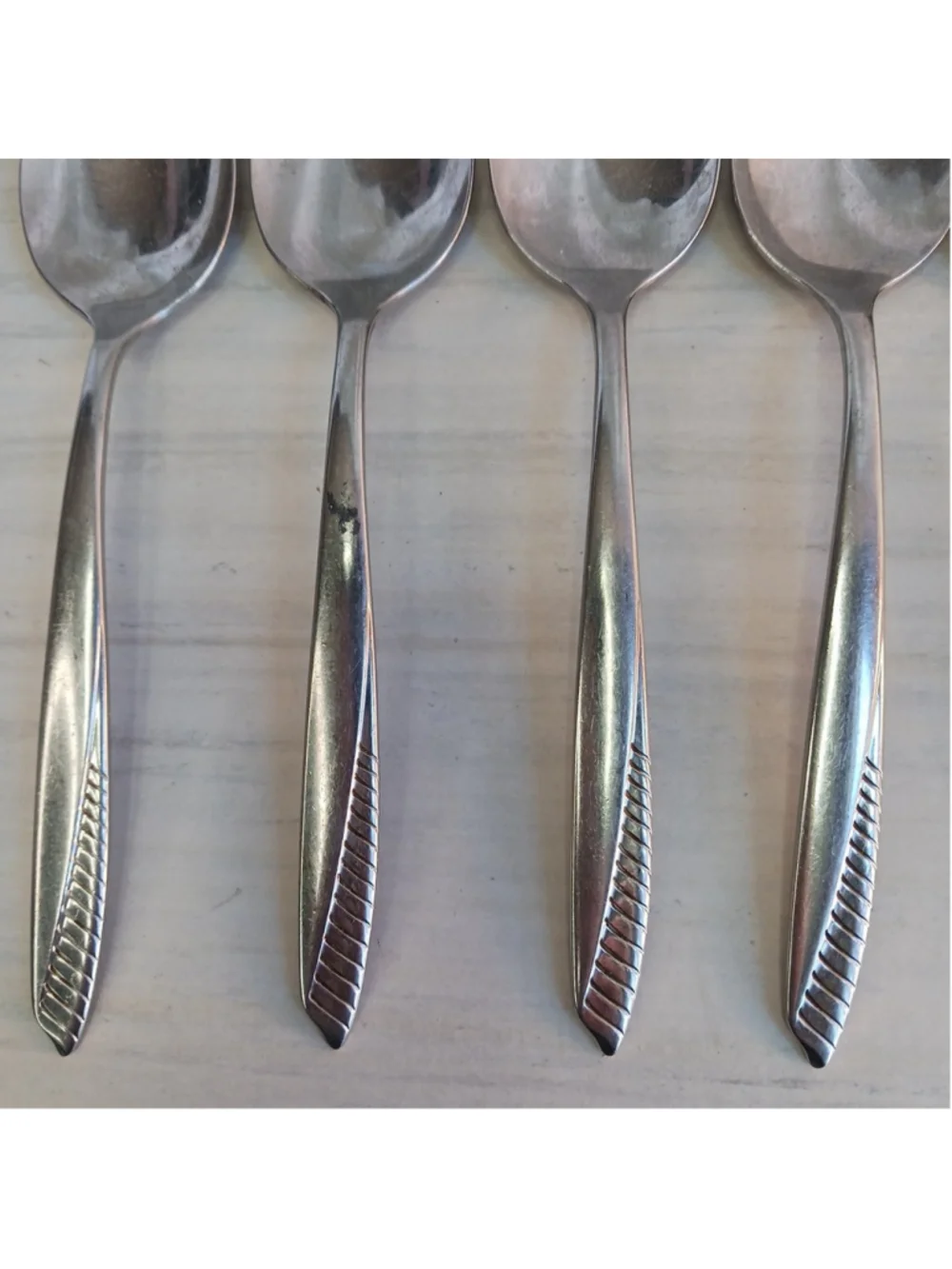 Oneida VISTA Wm A Rogers Stainless Flatware Set of 6 Table Spoons Vtg